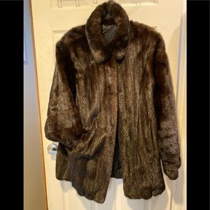 Brown 100% Mink Fur Coat